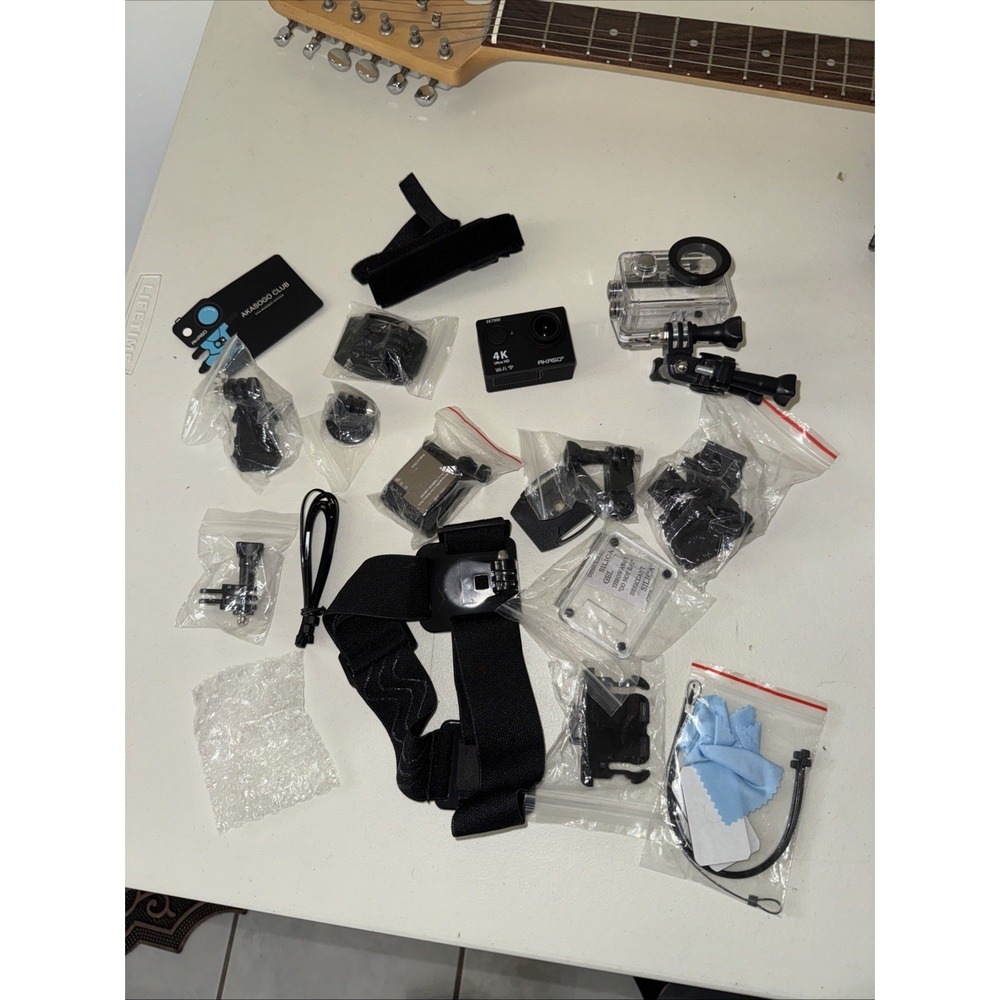 AKASO EK7000 Pro 4K Action Camera Touch Screen‎ 131ft Waterproof Open Box Bundle